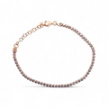 BRACCIALE TENNIS ROSE IN ARGENTO 925 CON ZIRCONI VIOLA 2 MM.