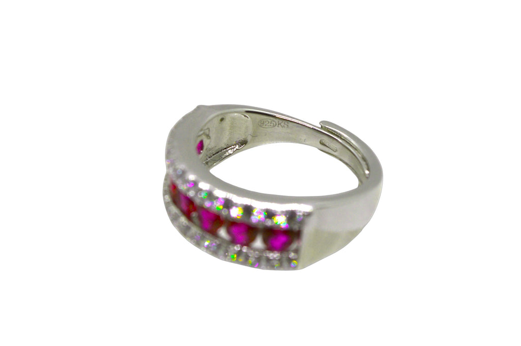 ANELLO IN ARGENTO 925 RODIATO A FASCIA CON ZIRCONI TONDI