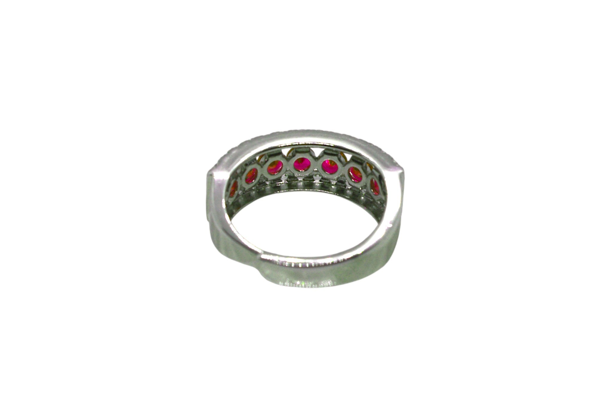 ANELLO IN ARGENTO 925 RODIATO A FASCIA CON ZIRCONI TONDI