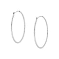 Orecchini a Cerchio mm 34 con canna Diamantata a Spirale mm 1,5 in ARGENTO 925 Galvanica Rodio