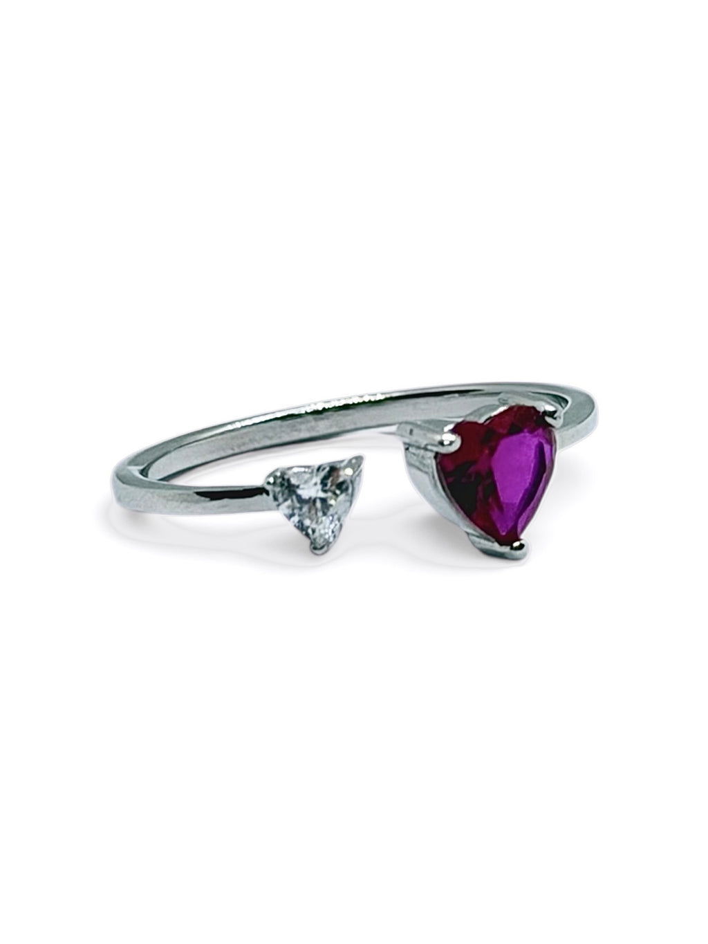 Anello Bilogy Cuore ARGENTO 925 Galvanica Rodio