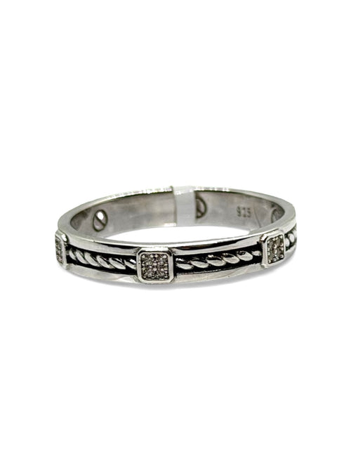 ANELLO IN ARGENTO 925 RODIATO CON ZIRCONI 